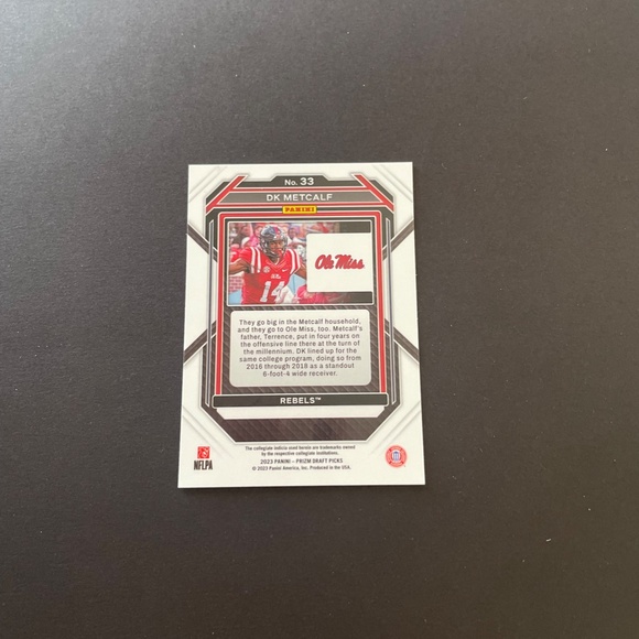 DK Metcalf: Ole Miss Rebels, University of Mississippi, 2023 Panini-Prizm Draft - Picture 2 of 2
